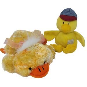 Easter Plush Baby Chick Duck Yellow Set Of Two Stuffed Animal Toys Basket Filler